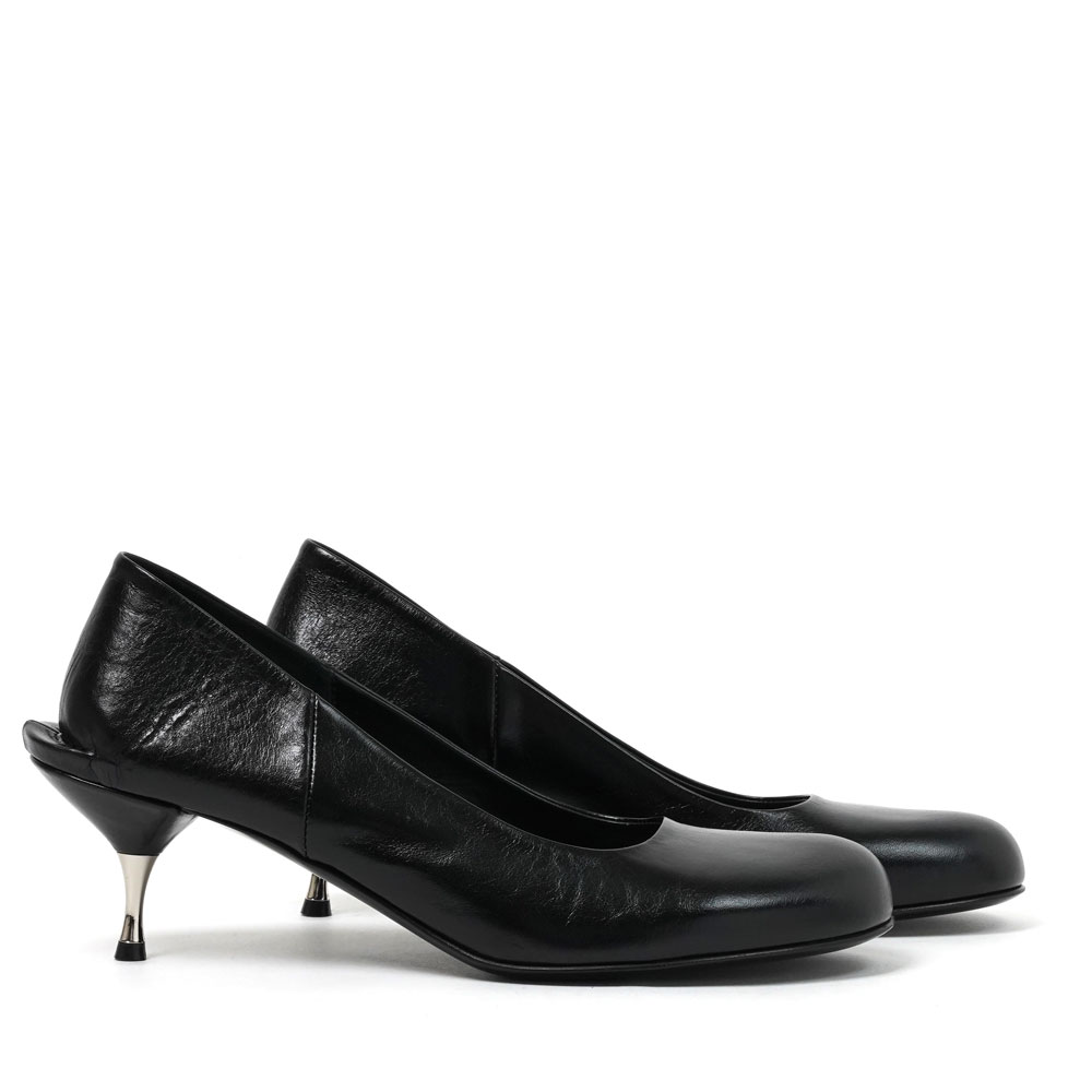 DECLINED HEEL TRUE DYE BLACK LEATHER