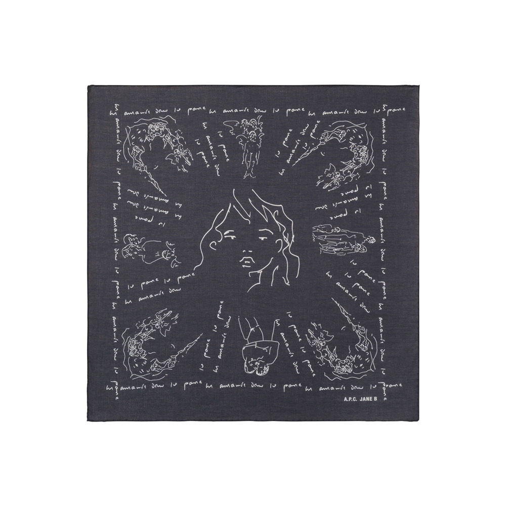 APC×JANE BIRKIN JANE BANDANA NAVY BLUE
