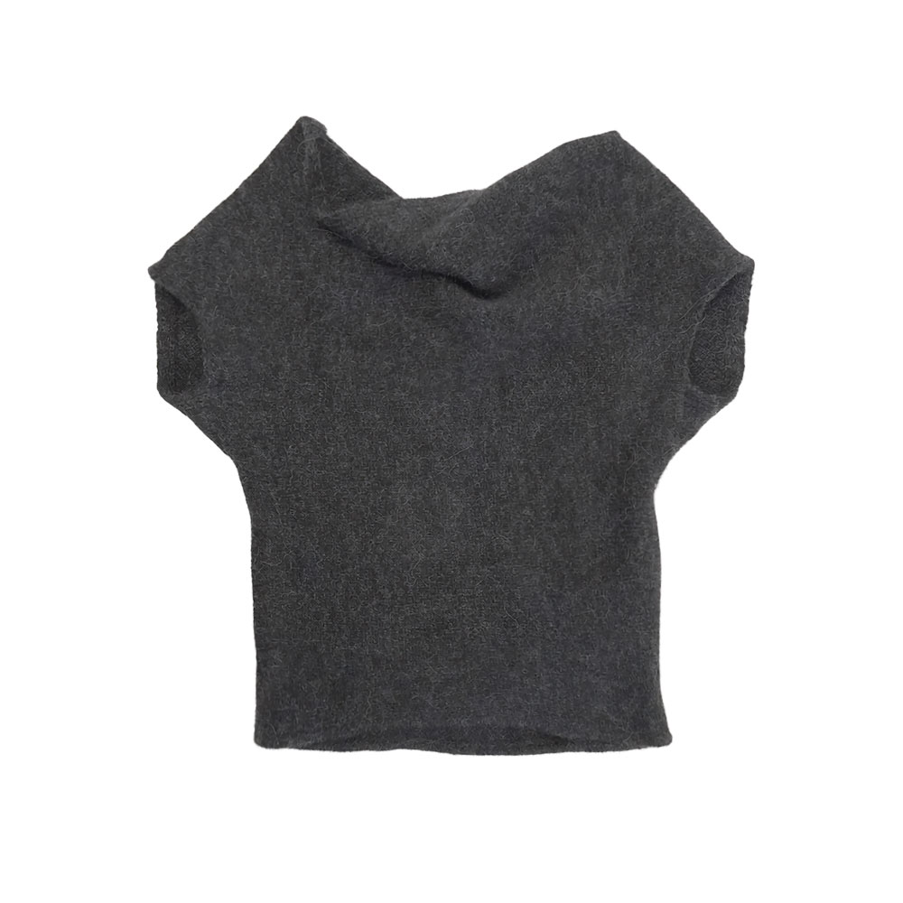 DIONE DRAPE KNIT TOP CHARCOAL