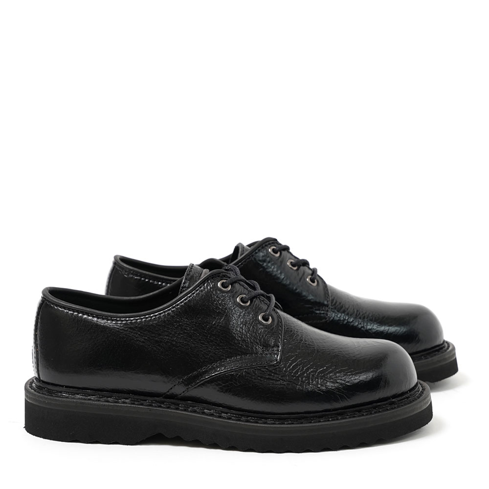 TRAMPLER SHOE BLACK CRACKED PATENT LEATHER