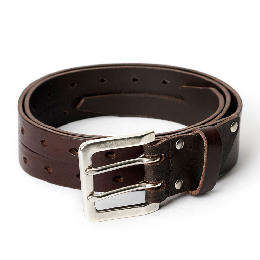 SPLIT BELT OILY BROWN LEATHER
