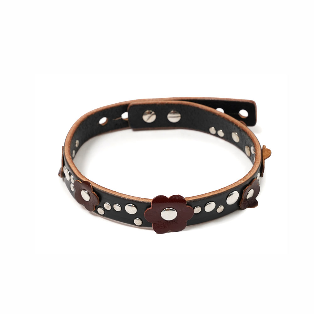 2 CM CHOKER BLACK MEADOW LEATHER
