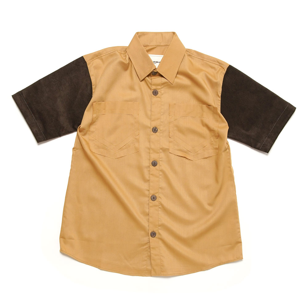 PLASTIC SURGERY PATCHED S/S SHIRT BROWN