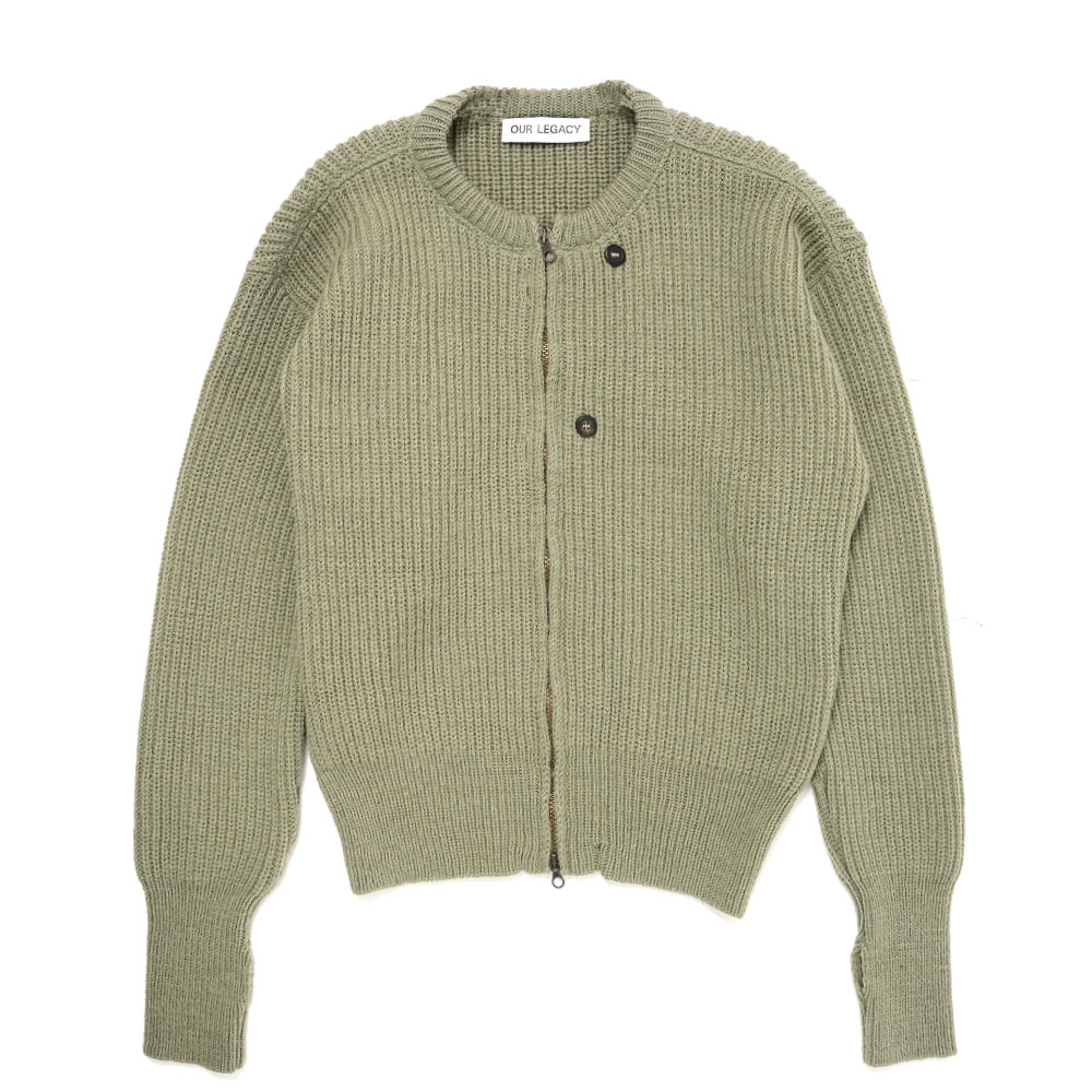 ZIP WRAP CARDIGAN REFINED GREEN QUOTIDIAN WOOL