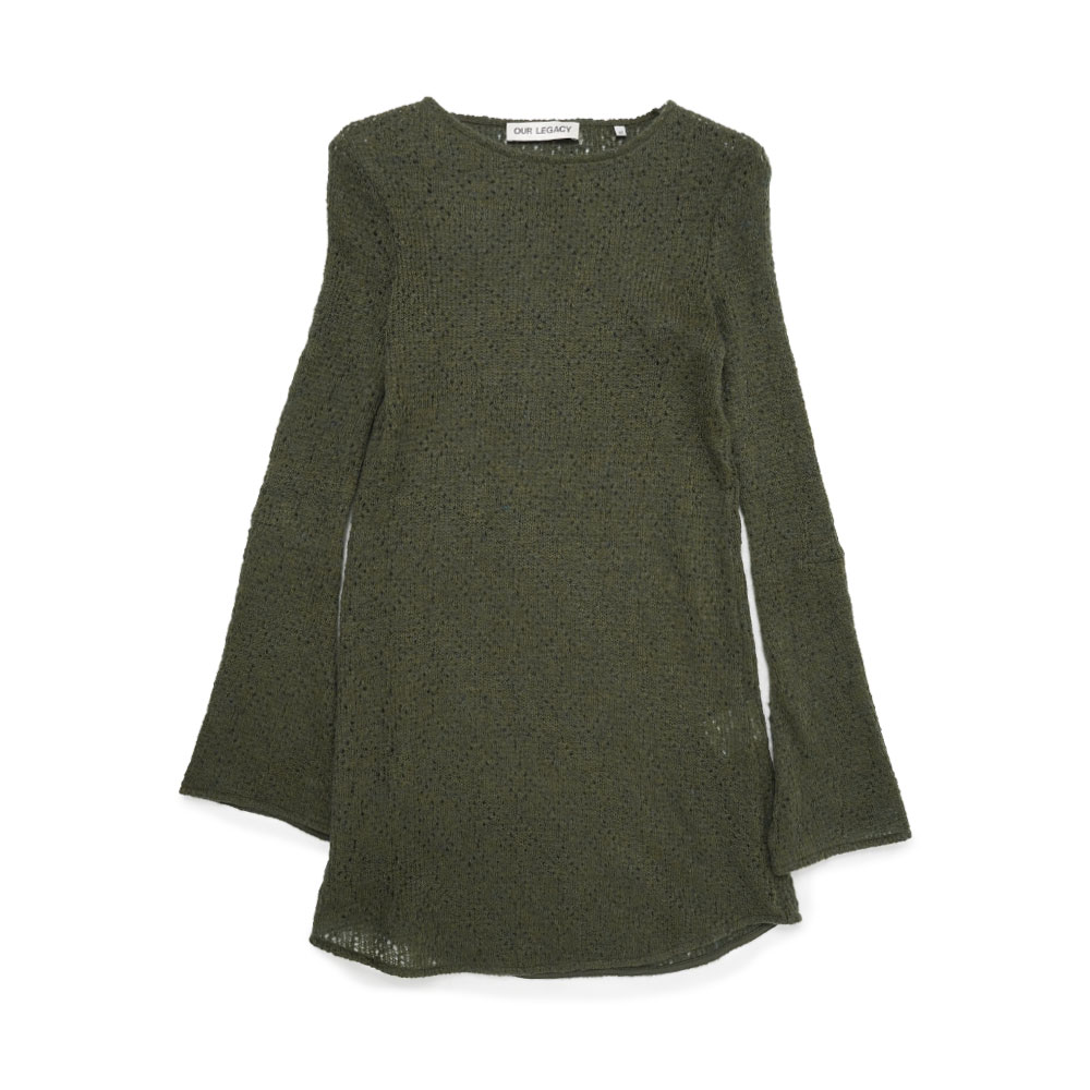 TWO FACE DRESS MOOR GREEN CROCHET (WOMENS)