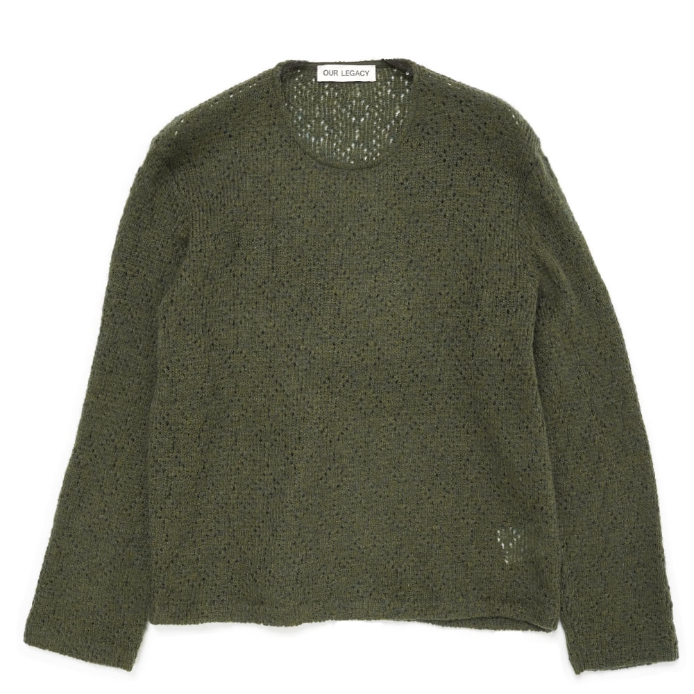 DOUBLE LOCK U NECK MOOR GREEN CROCHET