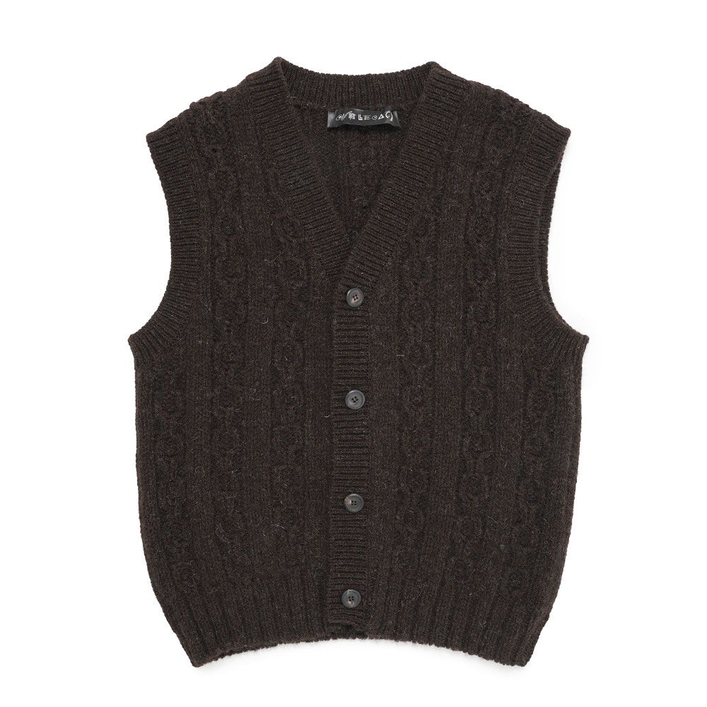 RUGRAT VEST WELSH BLACK CHAIN KNIT