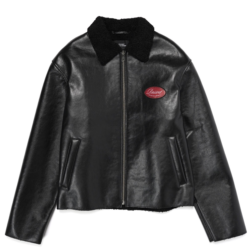 VARSITY LEATHER JACKET BLACK _