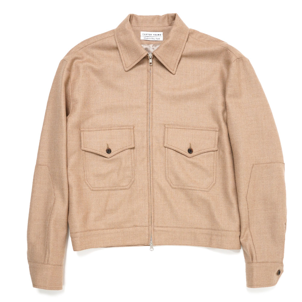 LUREX HARRINGTON JACKET CAMEL _