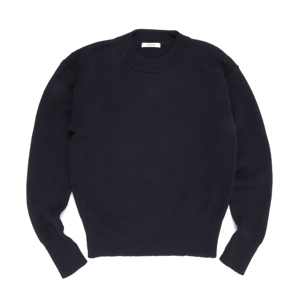 BOXY ROUND NECK SWEATER BLACK