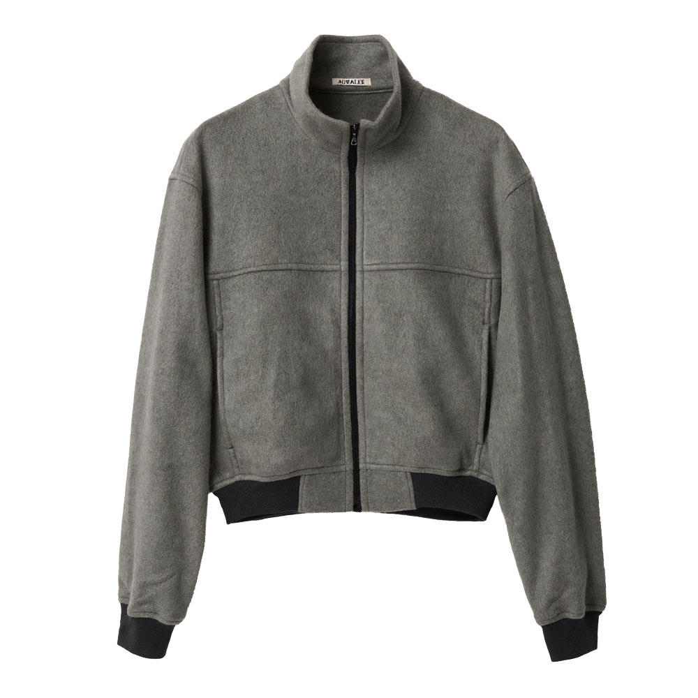 PURE SILK COMFORT FLEECE ZIP BLOUSON A26AB01SF TOP GRAY