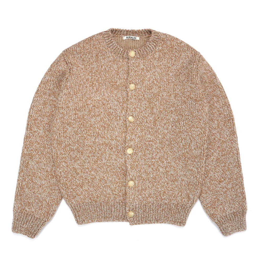 DOUBLE-FACED WOOL ALPACA LOW GAUGE CARDIGAN BEIGE A25AC01TA
