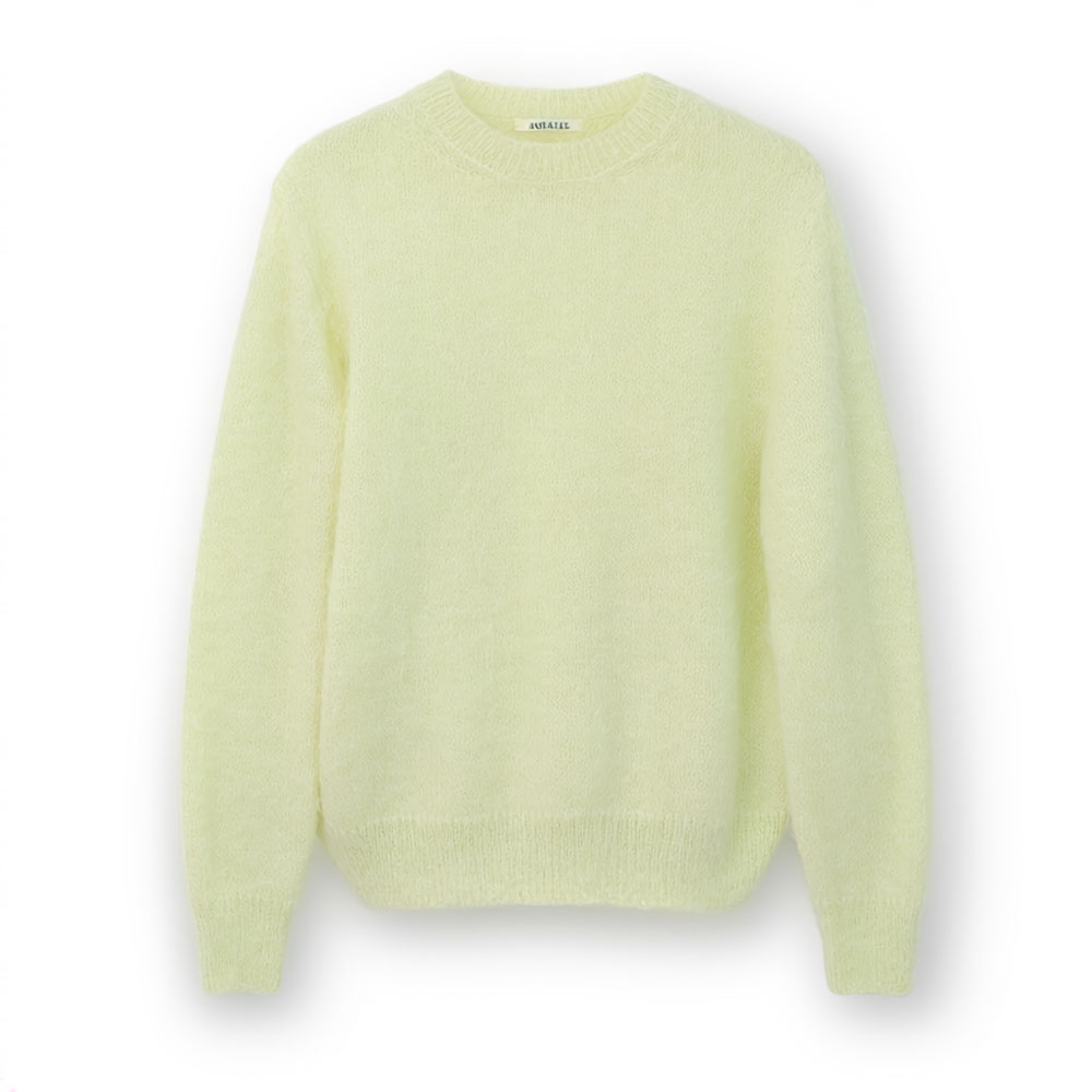 BRUSHED SUPER KID MOHAIR KNIT P/O A26AP02KM LIGHT LIME