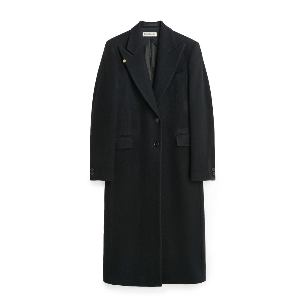 MANTA COAT BLACK SLYLY HERRINGBONE (WOMENS)