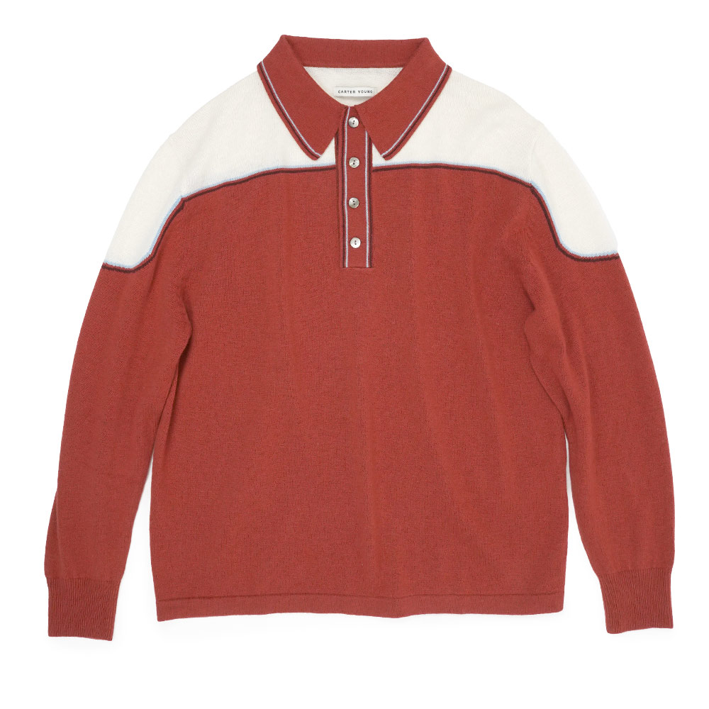 KOWALSKI KNIT POLO BURUGNDY CREAM_