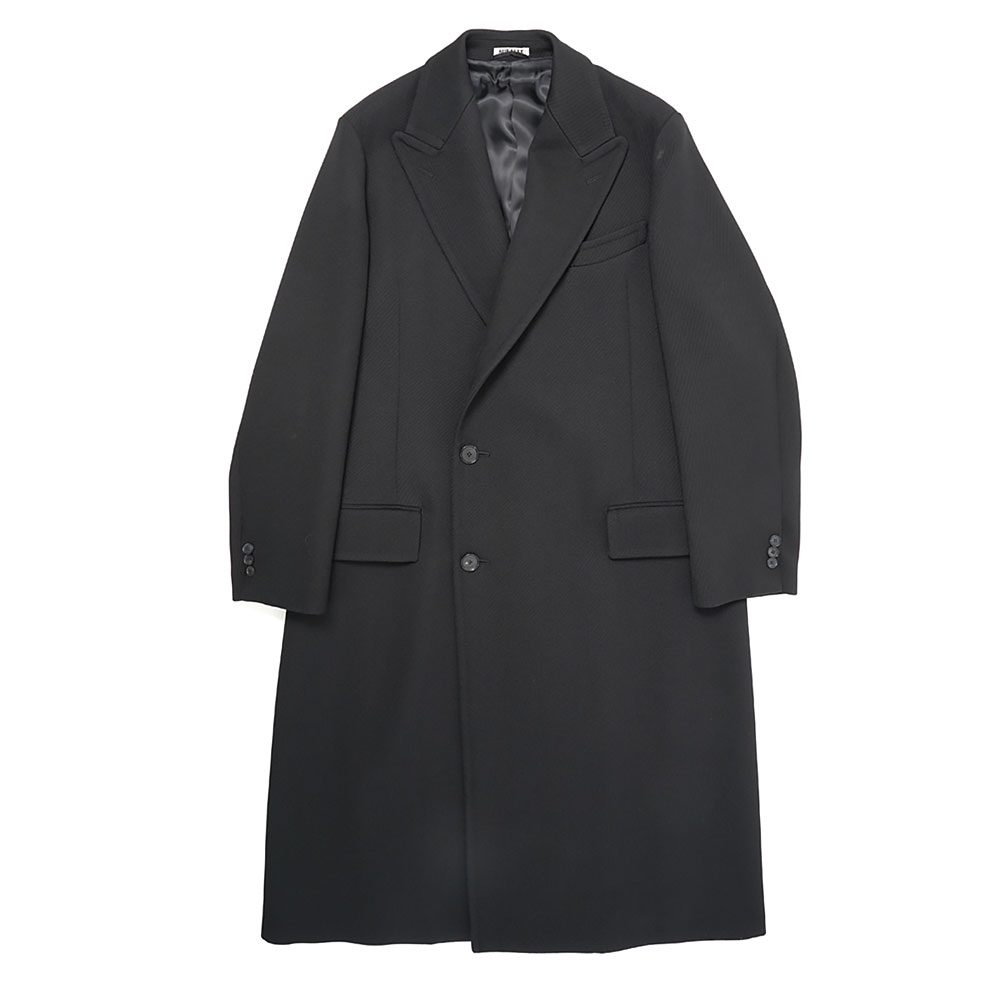 DOUBLE CLOTH HARD TWIST CARSEY CHESTERFIELD COAT A23AC01KW BLACK
