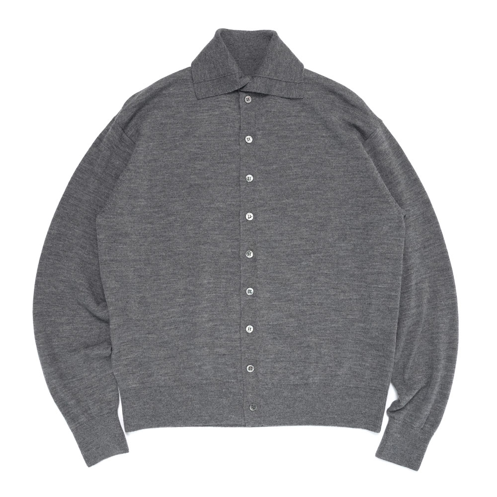 POLO KNIT CARDIGAN GREY