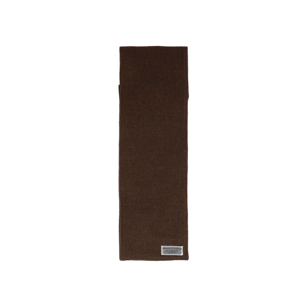 WOOL LONG & SHORT SCARF DARK BROWN