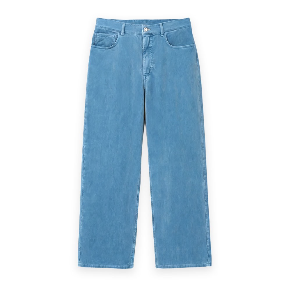 GARMENT-DYED FINX CORDUROY 5P WIDE PANTS A26AP01FX DUSTY BLUE