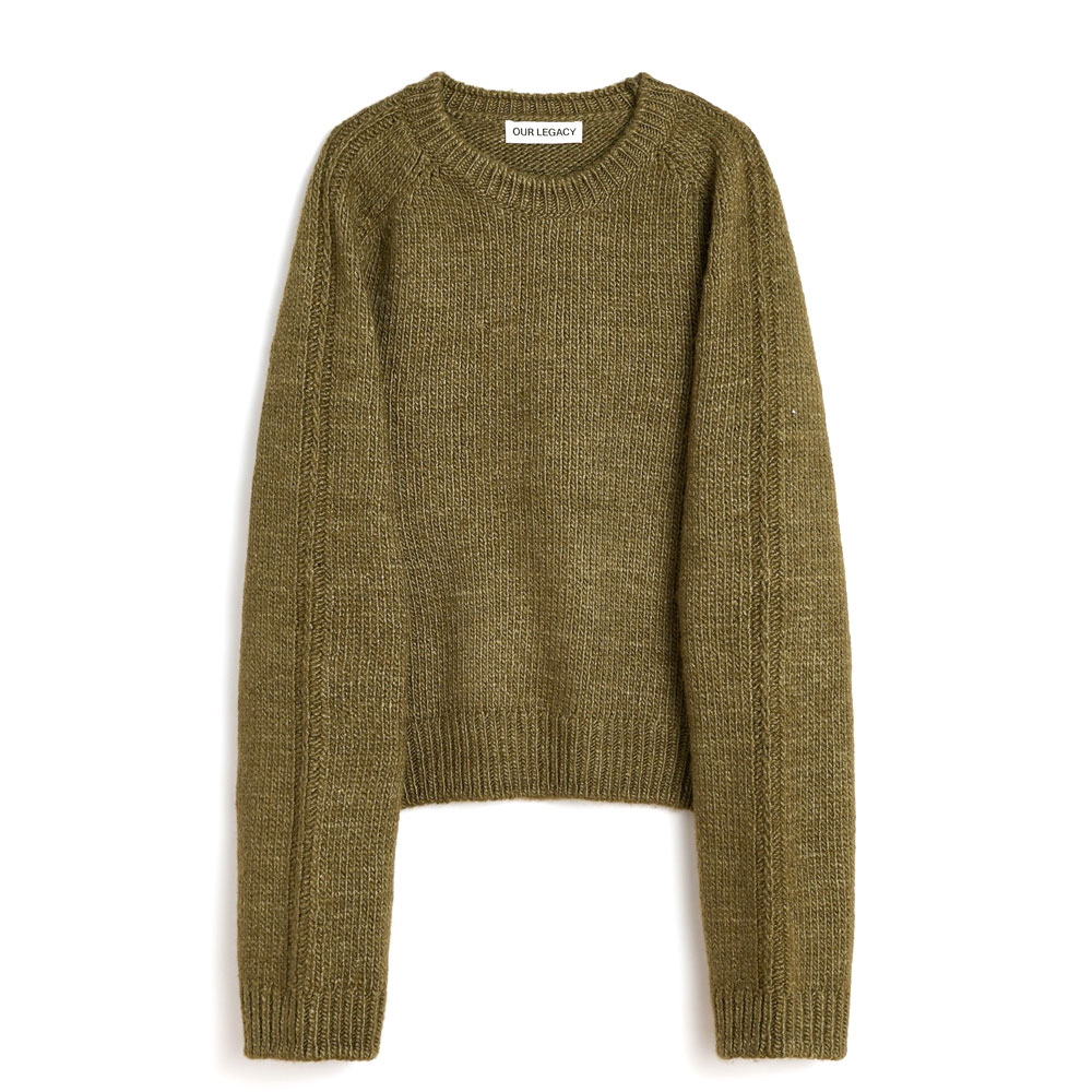 TRUE ROUNDNECK FLUSH GREEN RUSTIC WOOL SILK