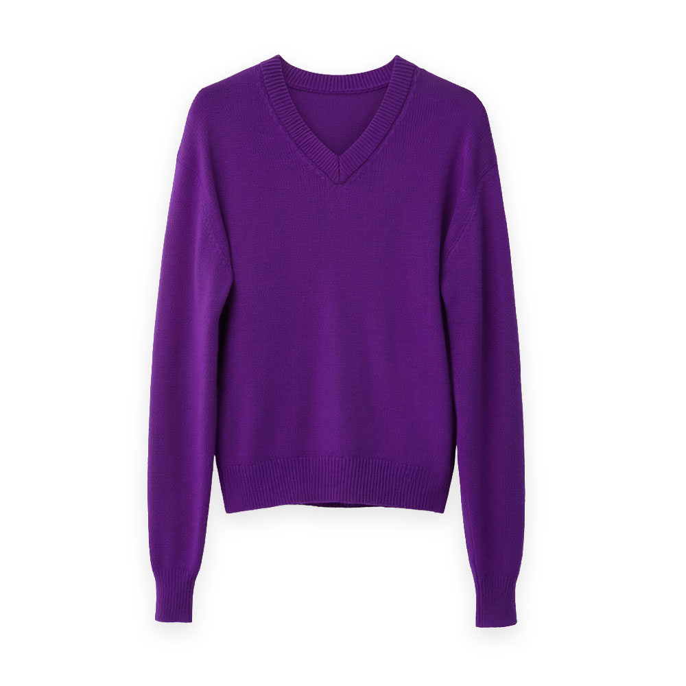 LIGHT CASHMERE KNIT V-NECK P/O A26AV03CJ PURPLE