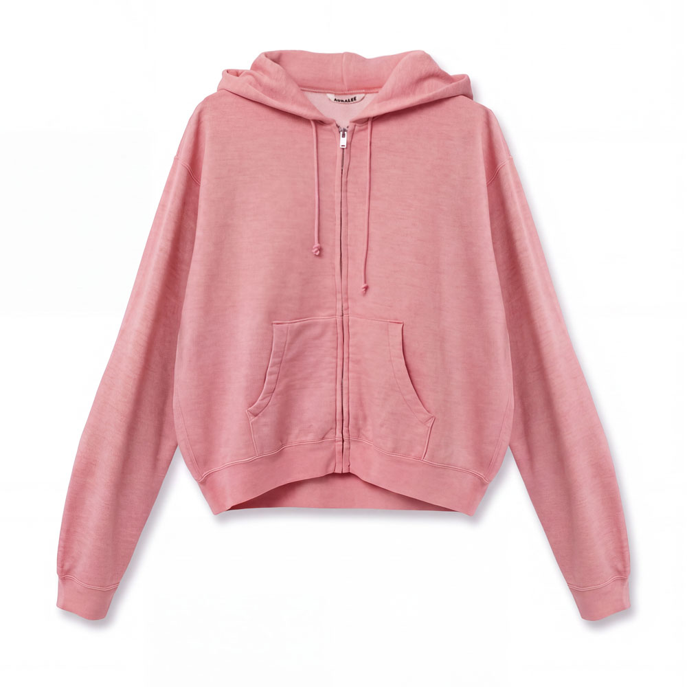 HIGH-TWIST COMPACT SWEAT ZIP PARKA A26AP01WU TOP PINK
