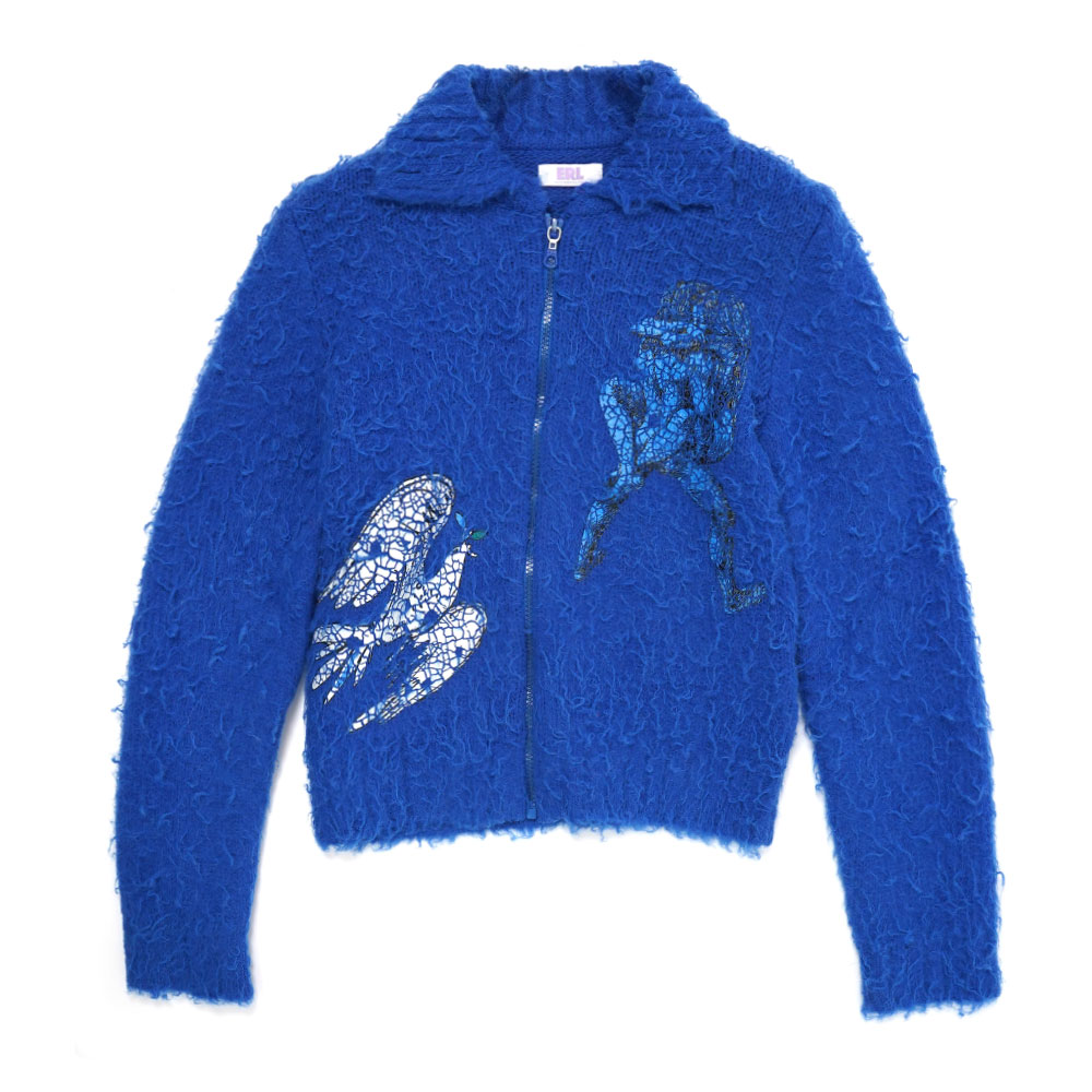 ZIPPED CARDIGAN ERL07N007 BLUE _