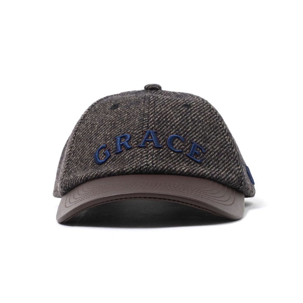 GRACE WOOL CAP GREY MELANGE/BROWN