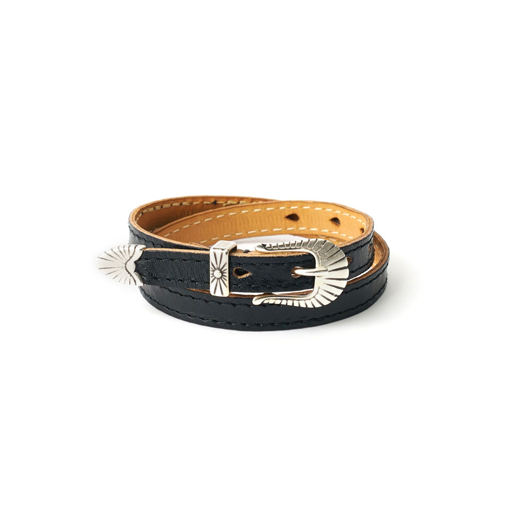 COWBOY WRAP AROUND DEEP BLACK LEATHER