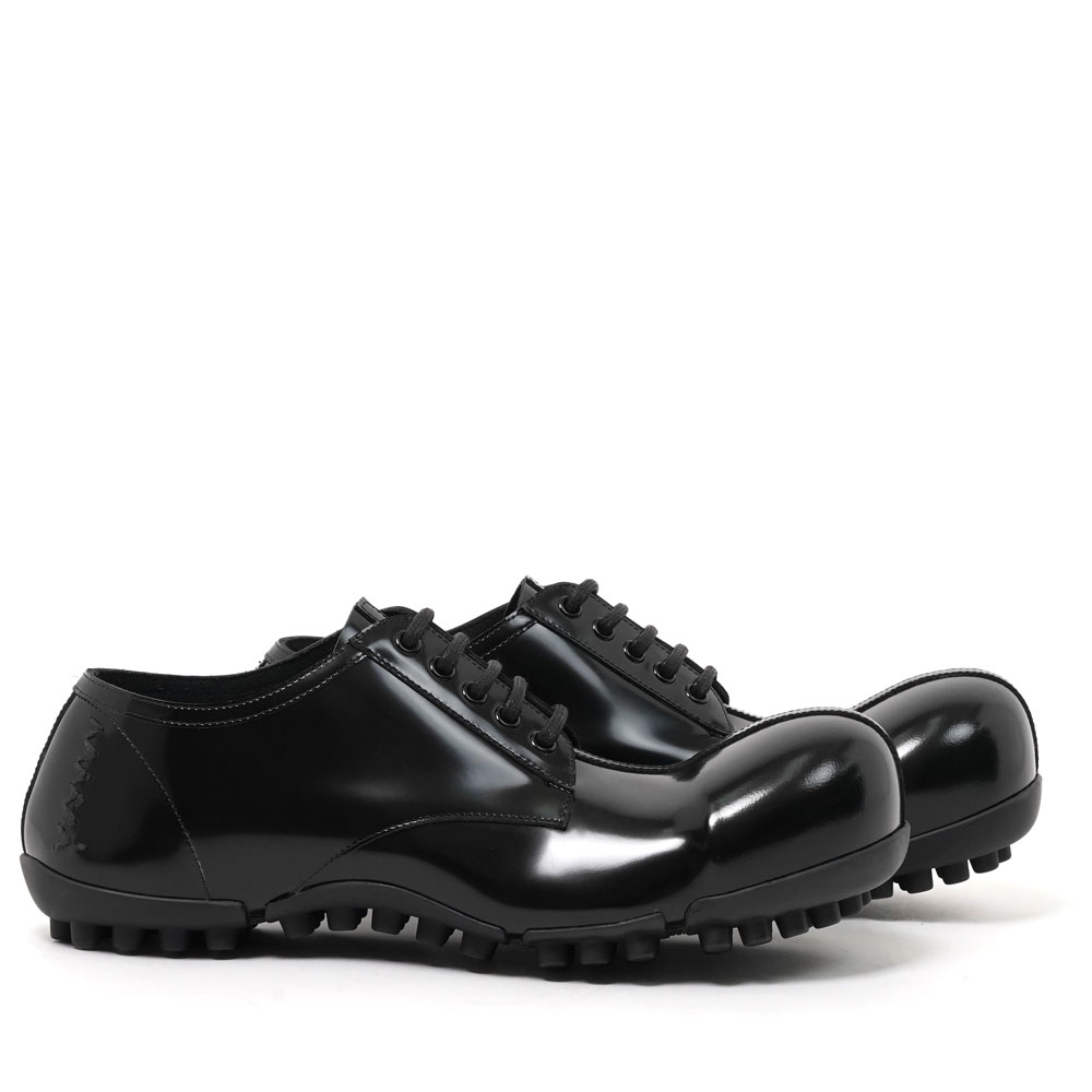 PATENT LEATHER WAVE LACE UP BLACK_
