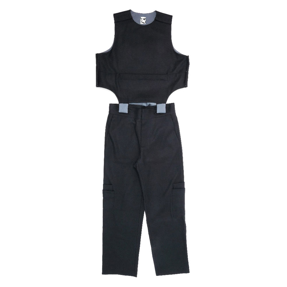 WOOL CLOTH OVERALL BLACK_