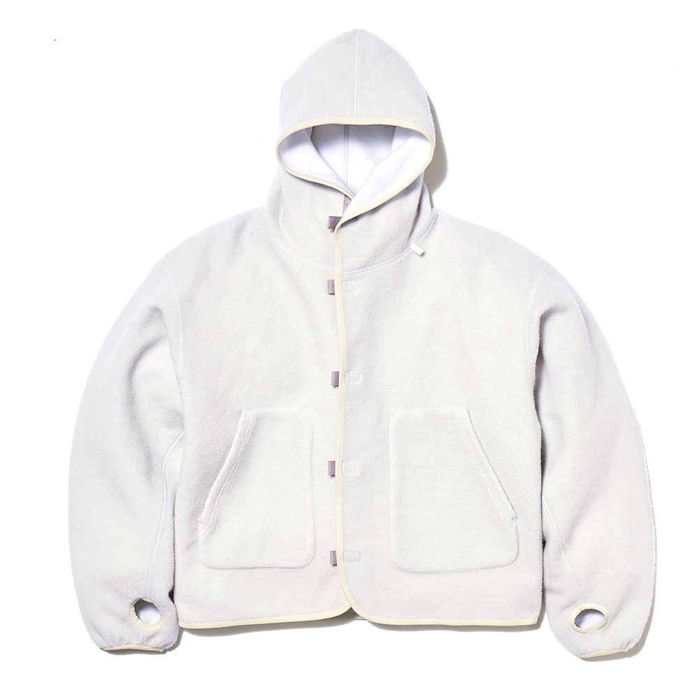 GZ36306 WOOL FLEECE HOODIE NATURAL GRAY