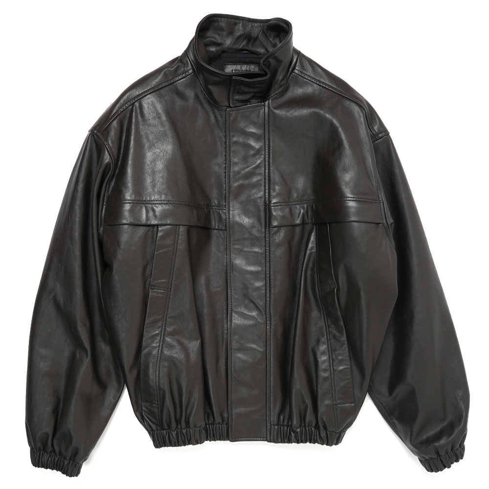 BOXY LEATHER BLOUSON DARK CHOCOLATE