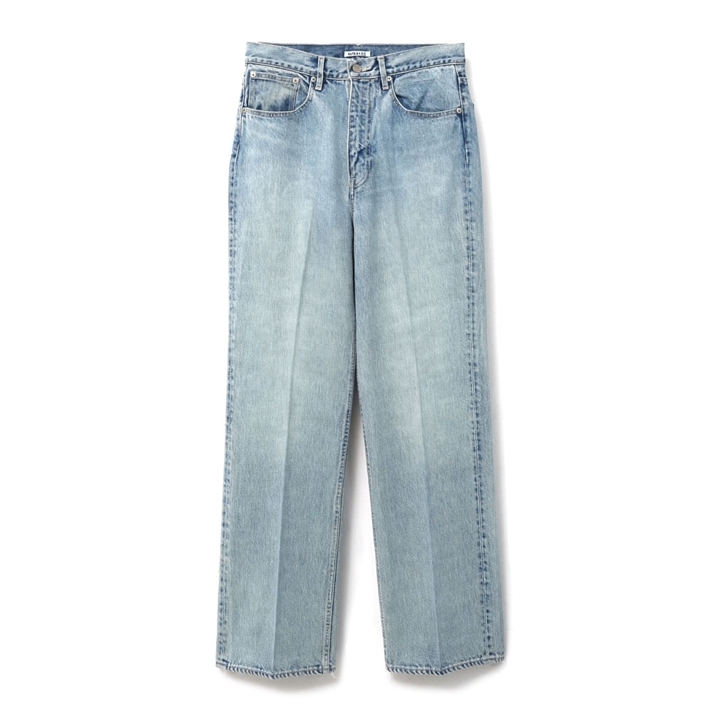 FADED HEAVY DENIM CENTER-PLEATED PANTS A26AP02PD FADED INDIGO