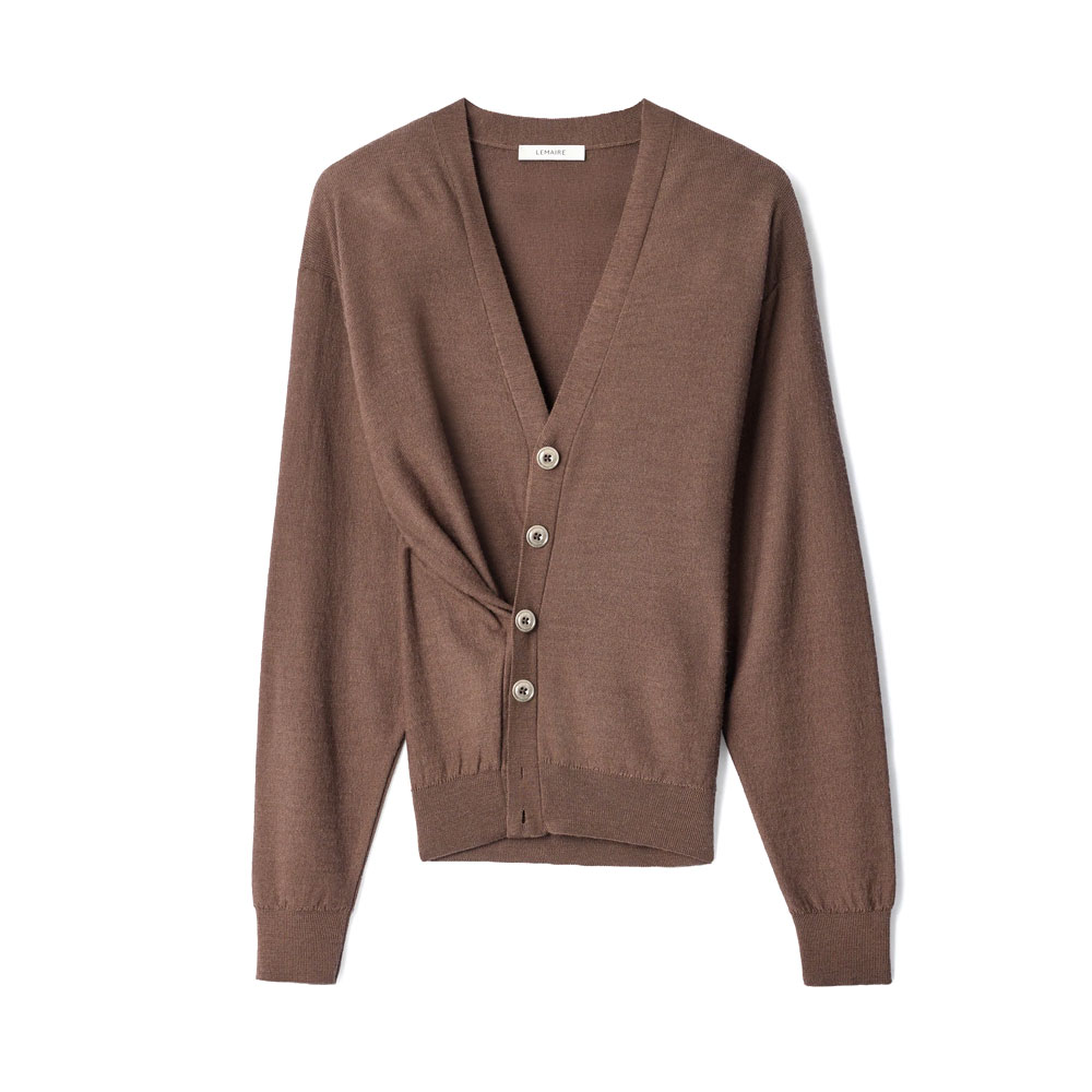 RELAXED TWISTED CARDIGAN SHITAKE