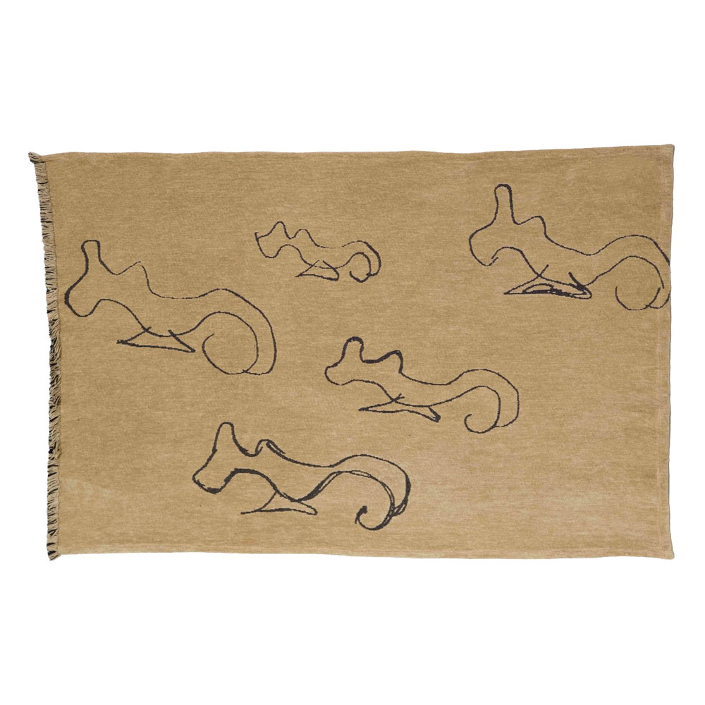 HIPPOCAMPUS SKETCH BEIGE TOWEL BEIGE