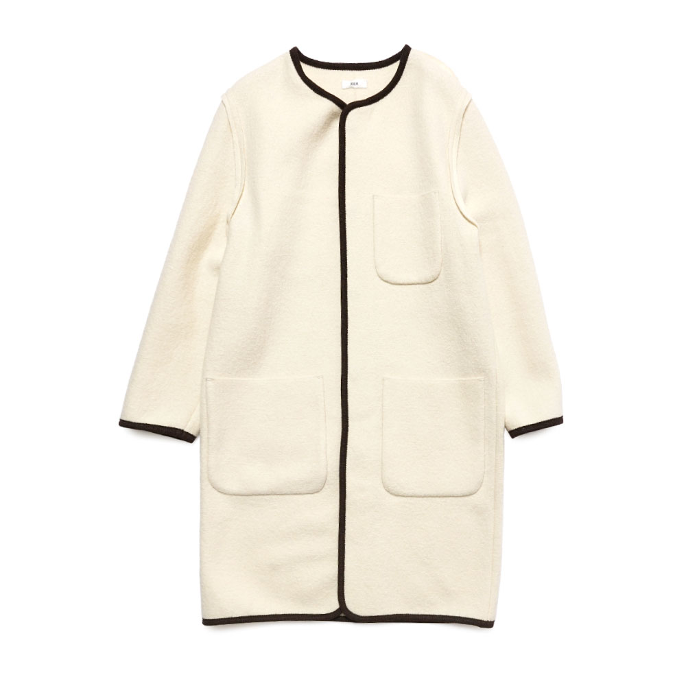 WALKER COAT UTILITY IVORY BICOLOUR FELTED