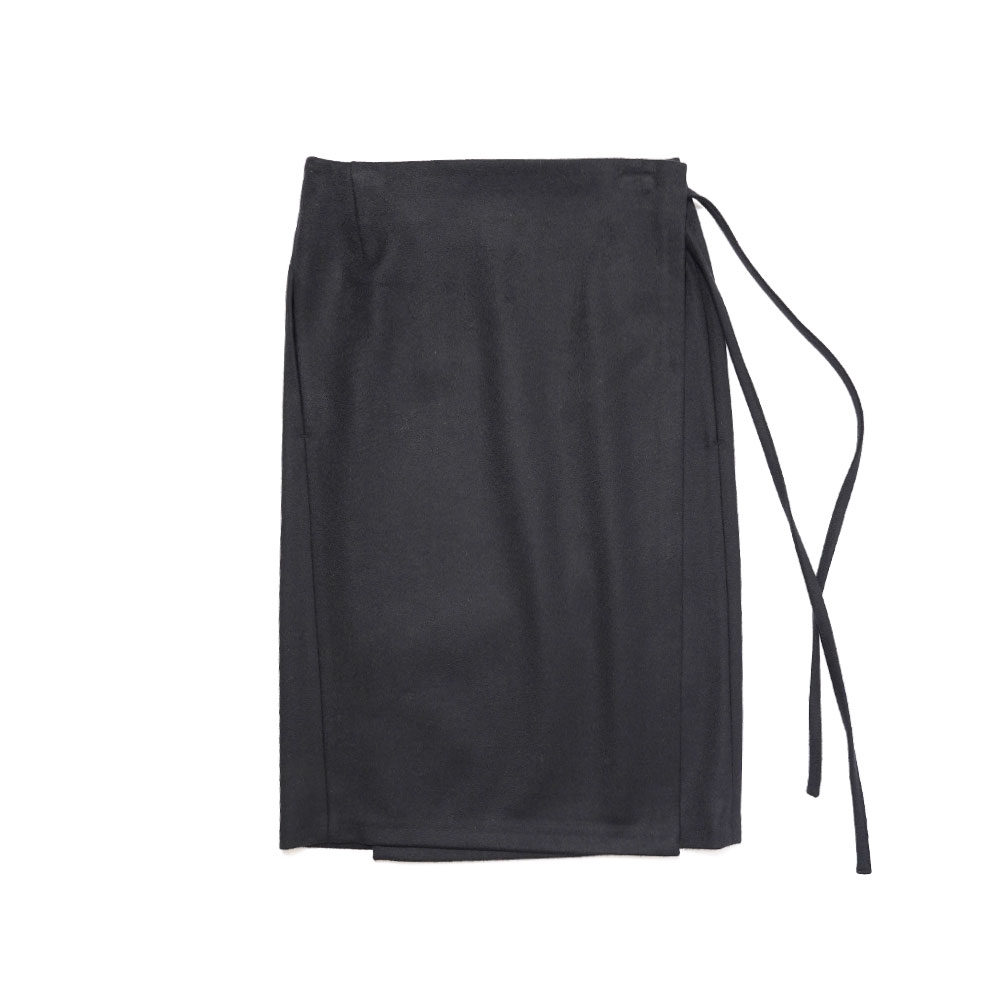 LODEN CLASSIC WRAP SKIRT BLACK LODEN _