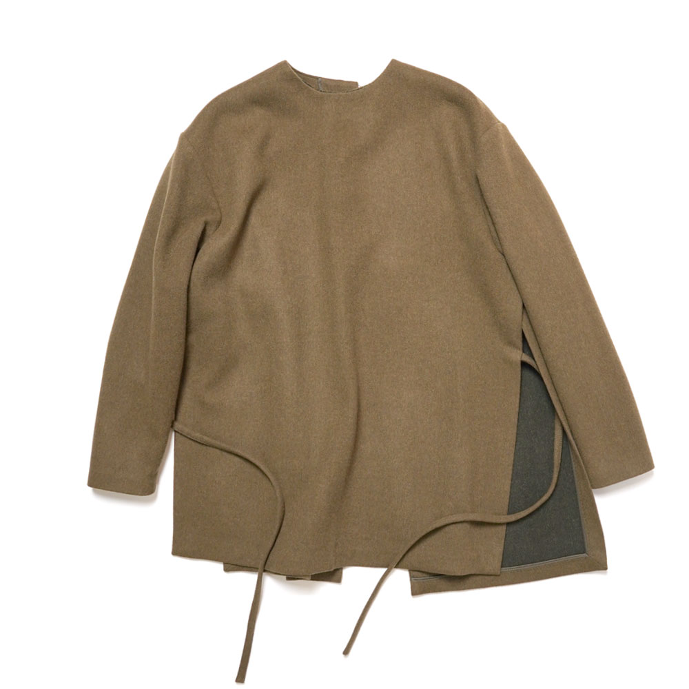 LODEN DOUBLE TUNIC OVERCOAT OPENBACK MOSS FOREST