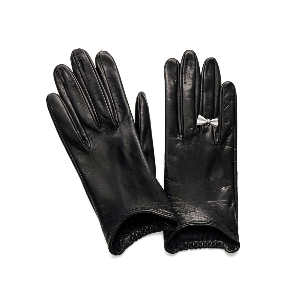 BOW GLOVE BLACK NAPPA