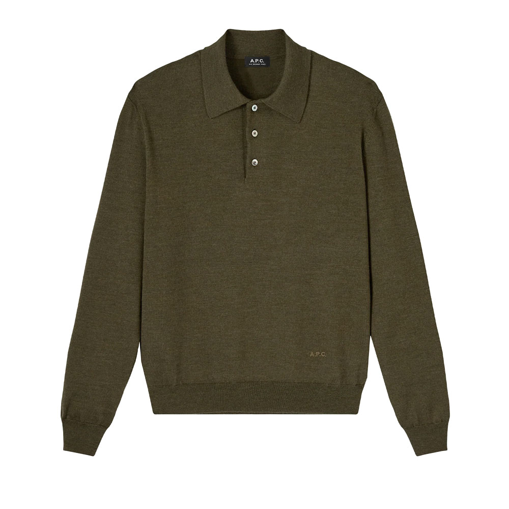 POLO RIOU-MERINOS INTEMPOREL GREEN