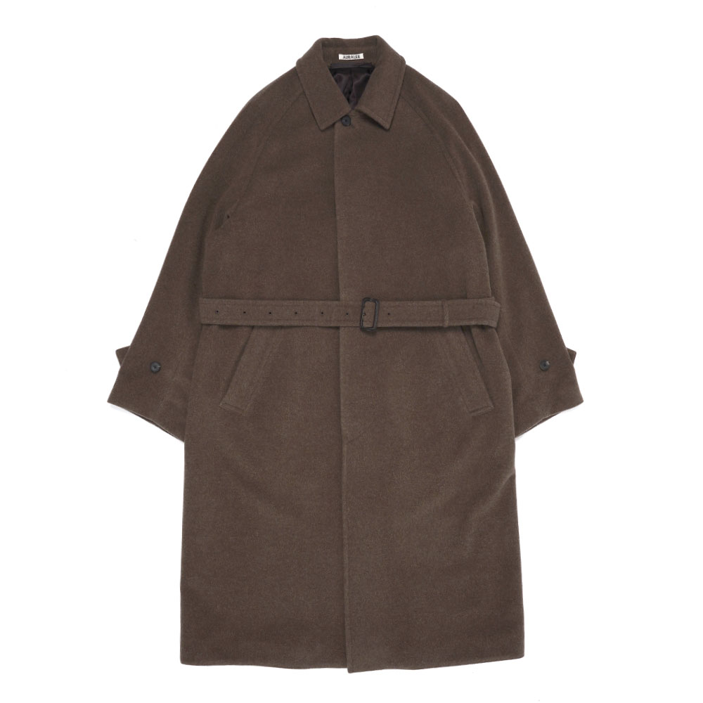 SUPER FINE WOOL MOSSER SOUTIEN COLLAR COAT TOP BROWN A25AC01WM