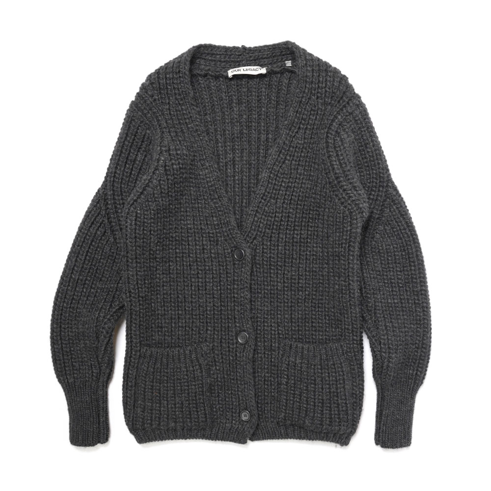 WAVE CARDIGAN GREY MELANGE CHUNKY WOOL _