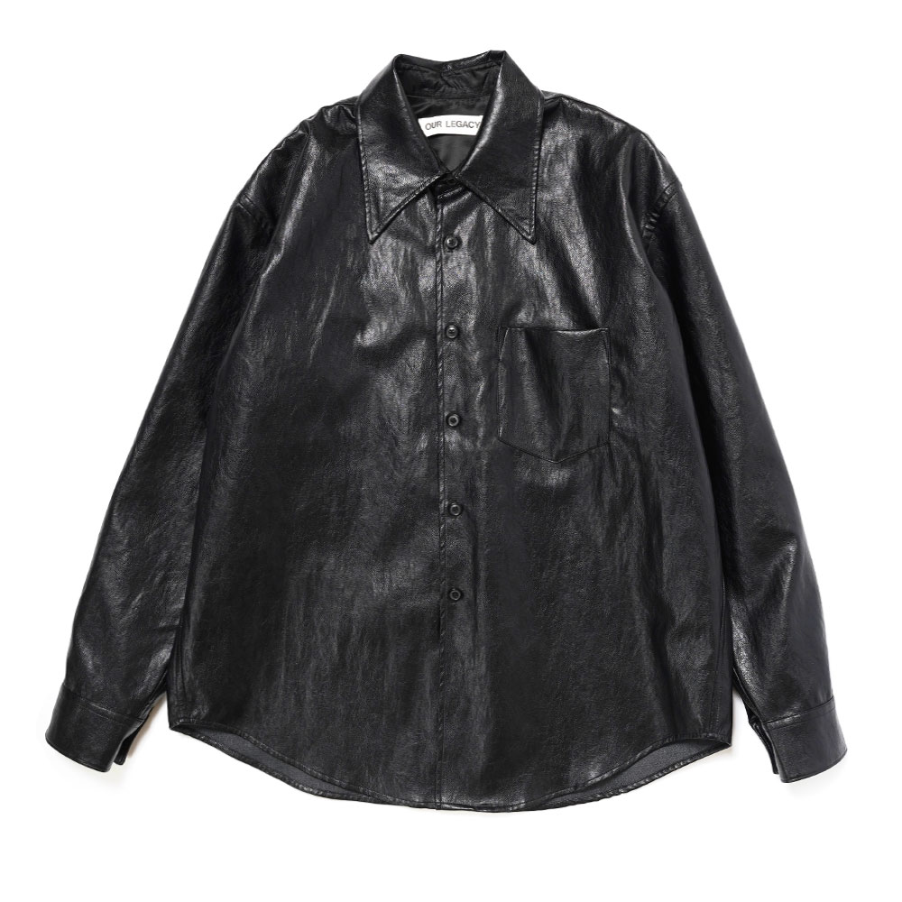 COCO 70S SHIRT CAGEIAN BLACK FAKE LEATHER