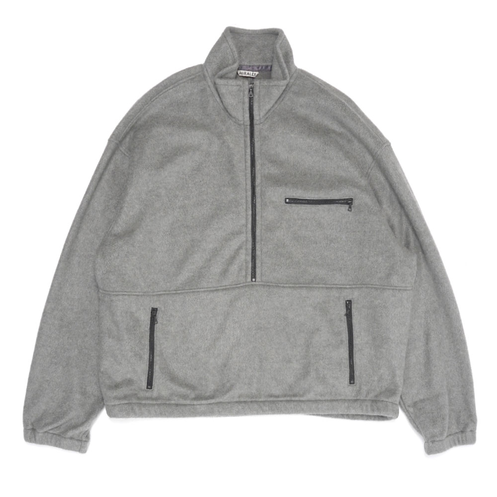 PURE SILK COMFORT FLEECE HALF ZIP P/O TOP GRAY A25AP02SF