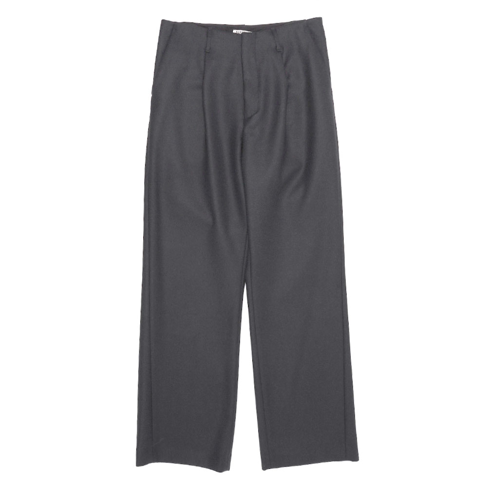 LIGHT MELTON ONE-TUCK SLACKS DARK CHARCOAL A25AP03LM