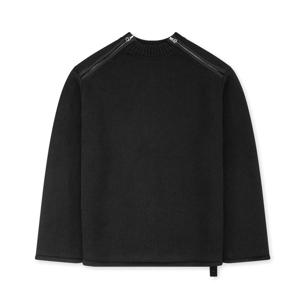 SHOULDER ZIP KNIT BLACK