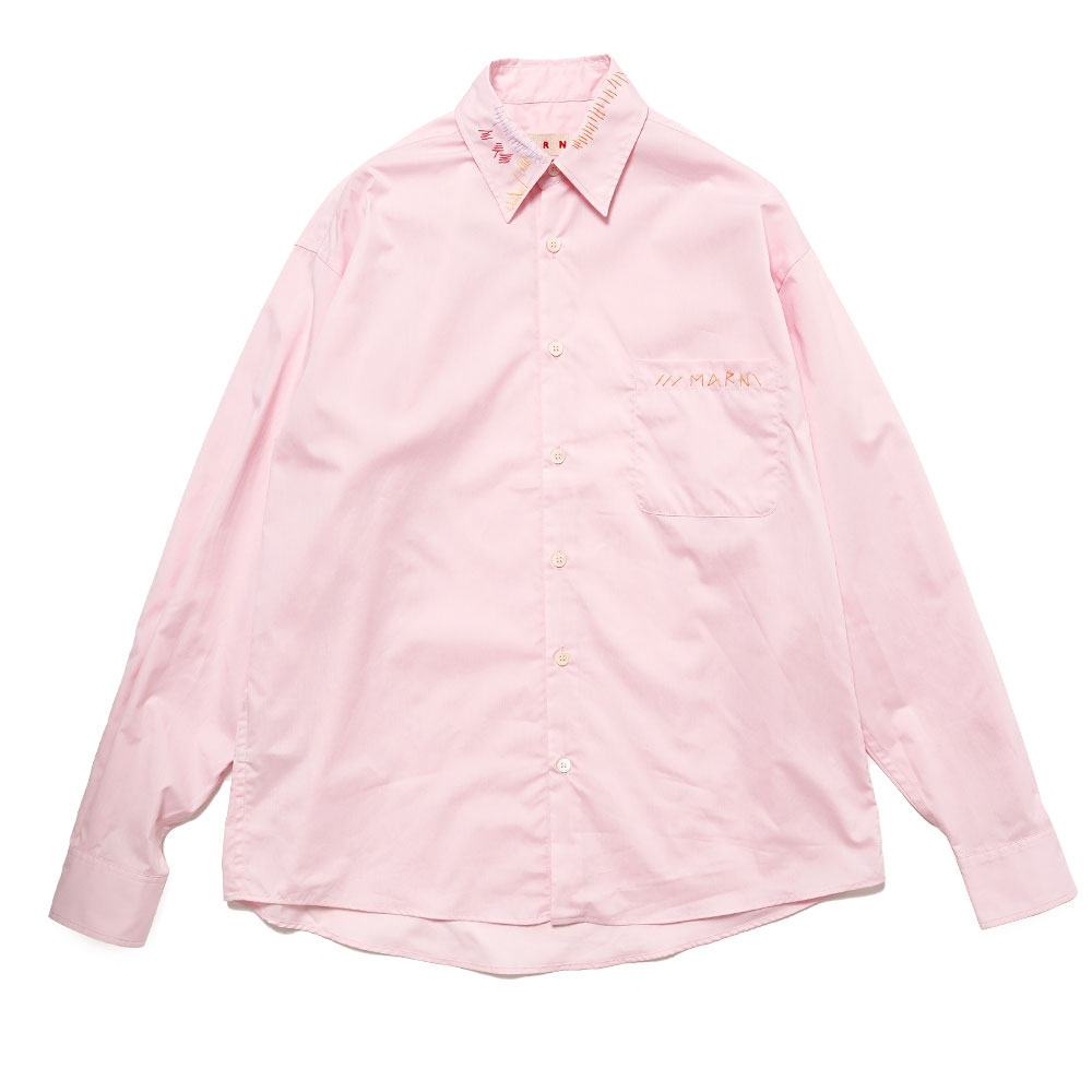 PINK COTTON SHIRT WITH EMBROIDERY LIGHT PINK
