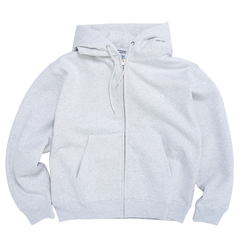 EMBLEM ZIP HOODIE GRAY