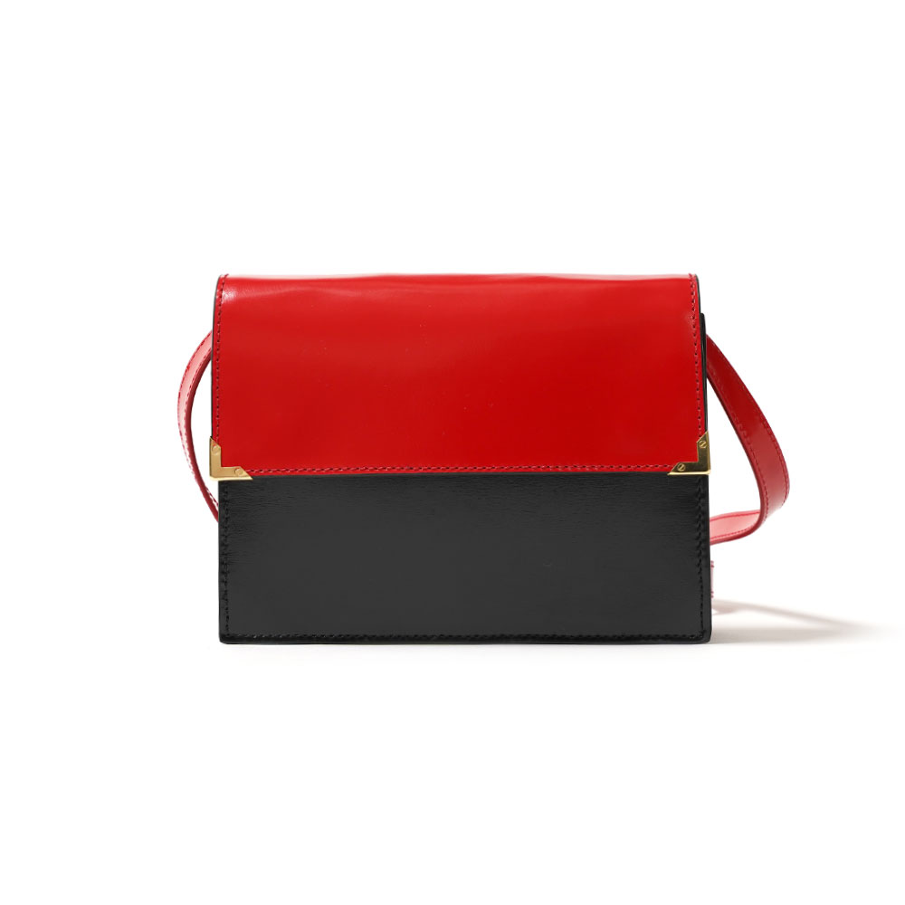 GOLD EDGE MESSENGER BAG BLACK&RED